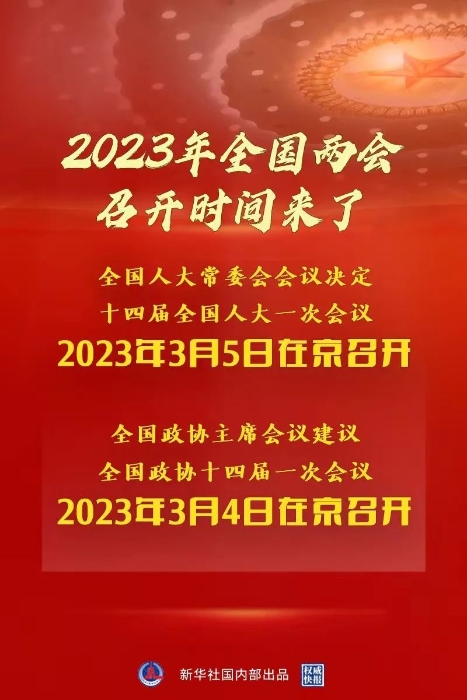 2023年全国两会召开时间，来了！